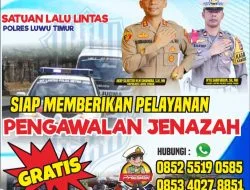 Satlantas Polres Lutim Siapkan Pengawalan Jenazah Gratis AKBP. Silvester Simamora S. Ik, Dukung Penuh