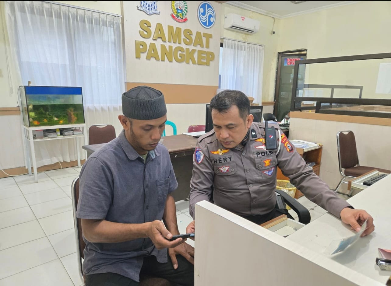 Samsat Polres Pangkep Beri Akses Layanan My Pertamina Secara Maksimal