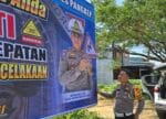 Rawan Laka, Satlantas Polres Pangkep Pasang Spanduk Himbauan