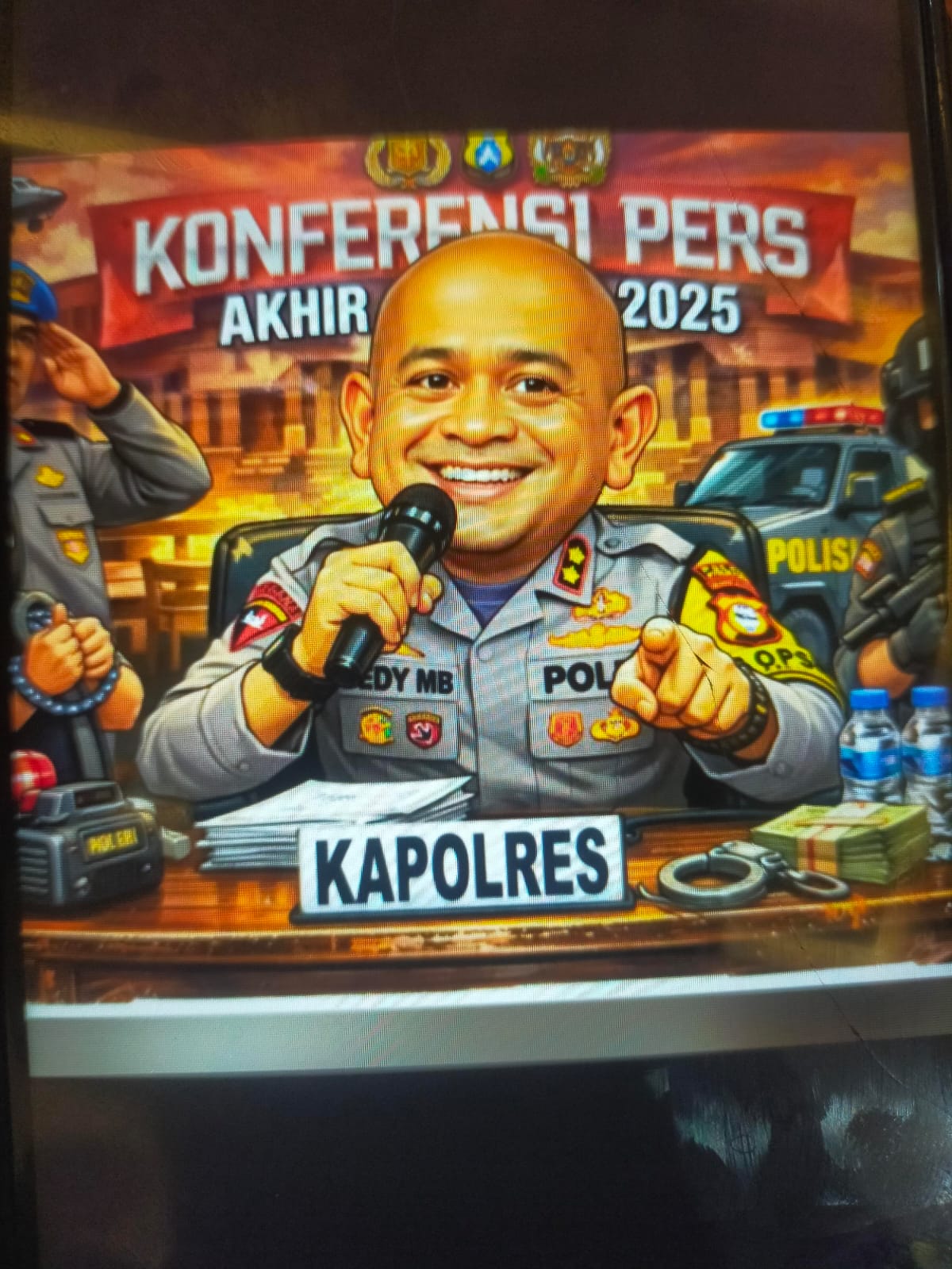 Kapolres Pinrang, AKBP Edy Shabara saat konferensi pers.