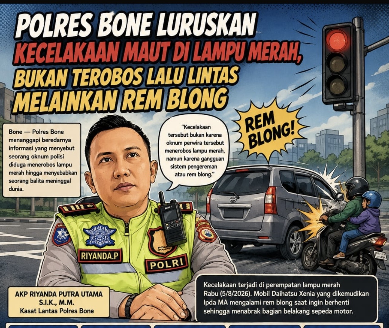 AKP. Riyanda Putra S. Ik, Pastikan Lakalantas Terjadi Akibat Rem Blong, Bukan Human Error