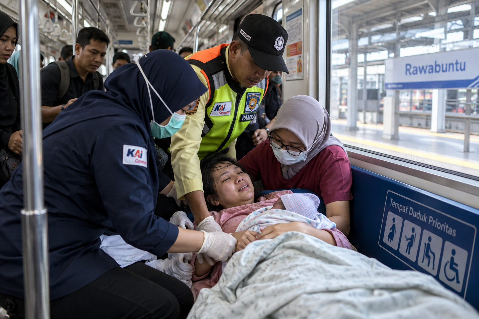 Penumpang Melahirkan di KRL Rangkasbitung-Tanah Abang, Petugas Sigap Membantu