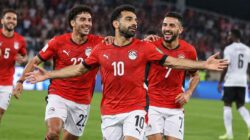 Timnas Mesir merayakan kemenangan dalam Kualifikasi Piala Afrika 2027.