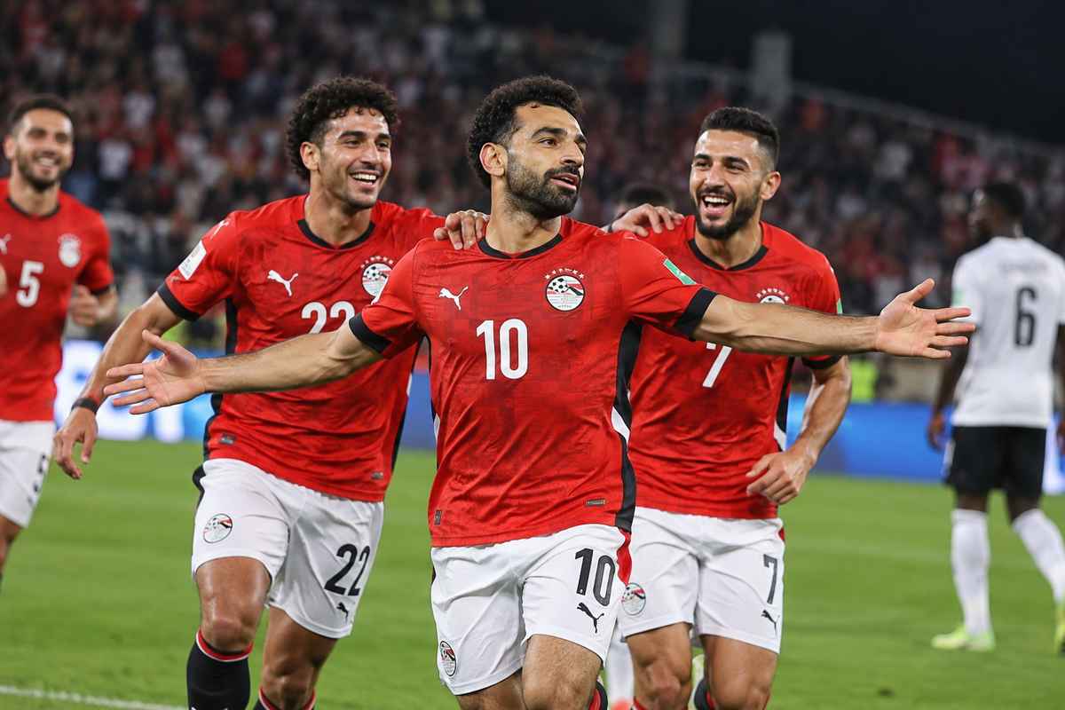 Timnas Mesir merayakan kemenangan dalam Kualifikasi Piala Afrika 2027.