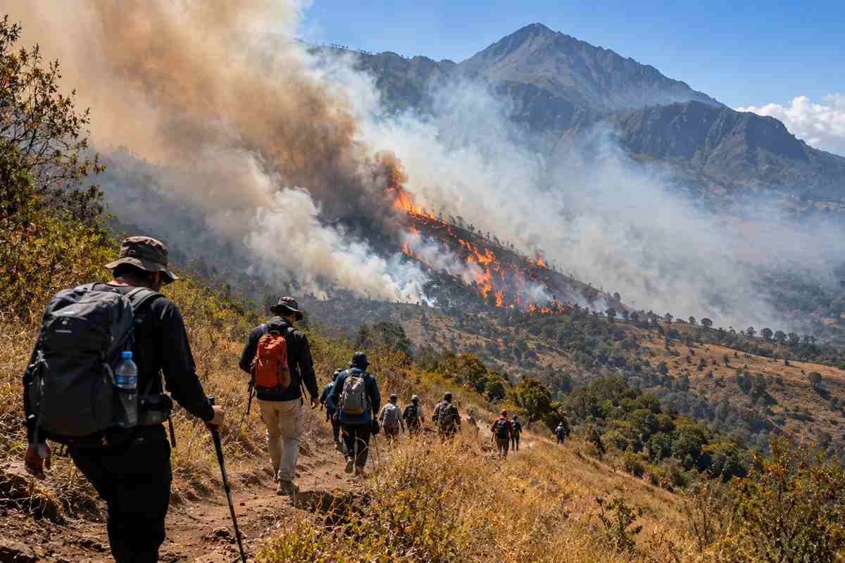 Karhutla Gunung Rinjani Meluas, Pendaki dari Senaru dan Torean Dialihkan.