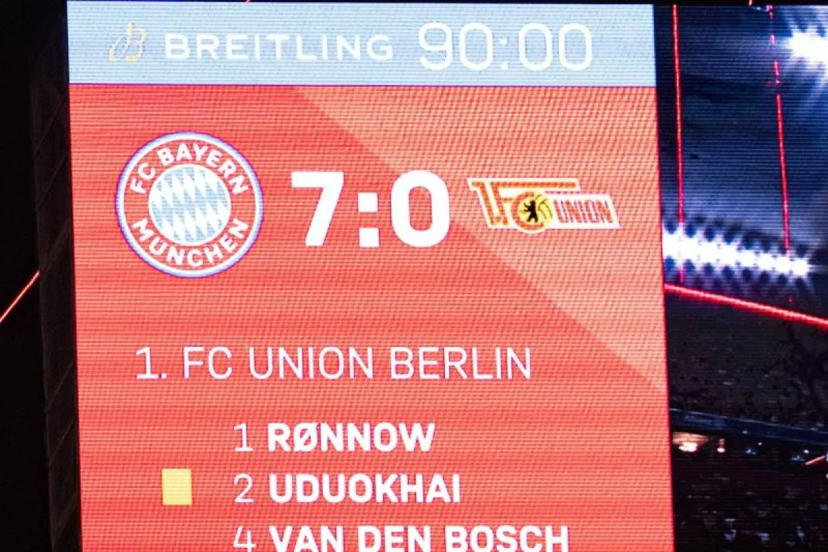 Bayern Muenchen berhasil mengalahkan Union Berlin dengan skor 7-0