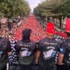 Ribuan Pelari Berpatonro Merahkan Jalan Sudirman Makassar di HUT TNI