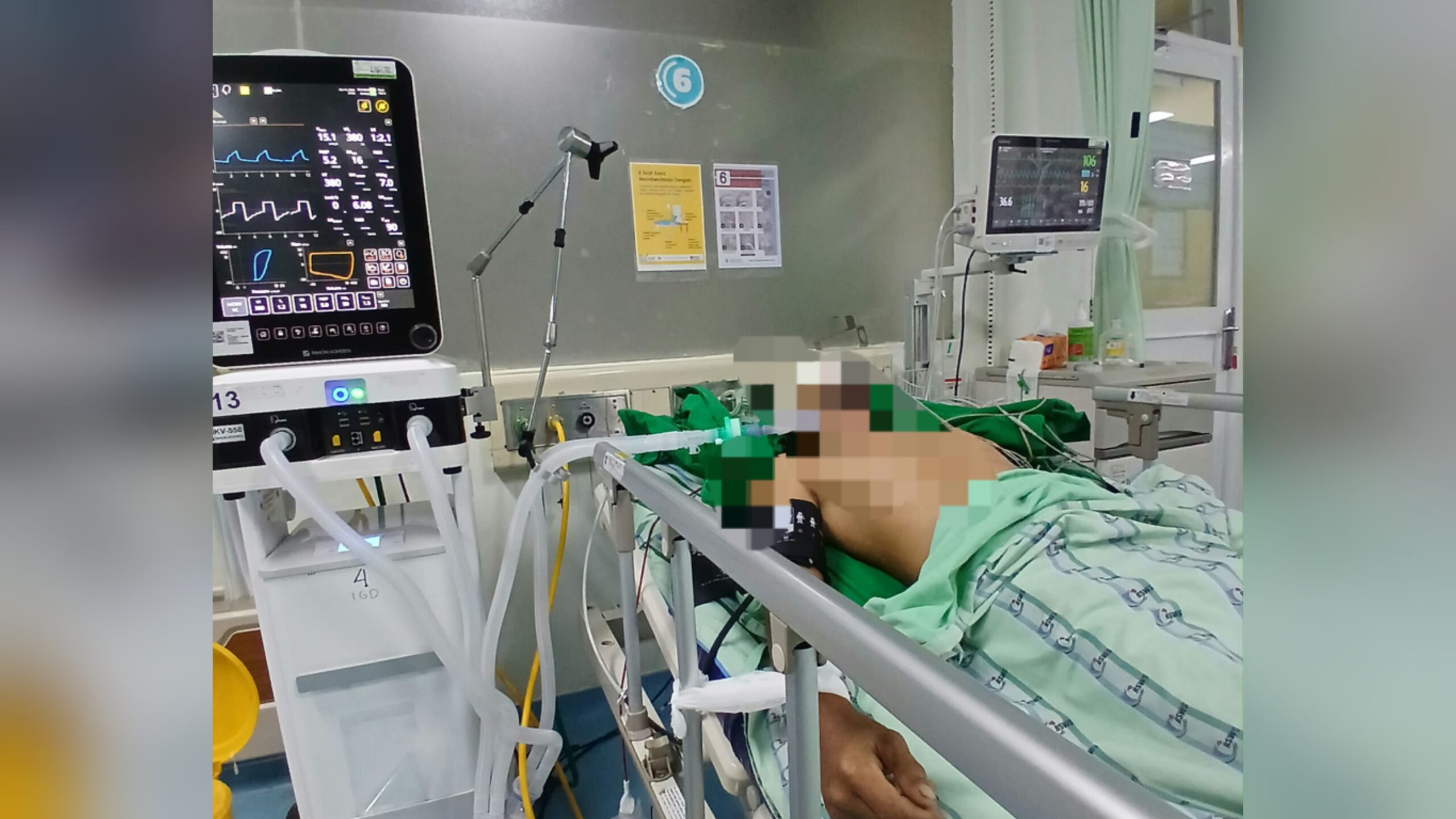 Agus, korban tabrak lari di Gowa saat menjalani perawatan medis. (Ist)