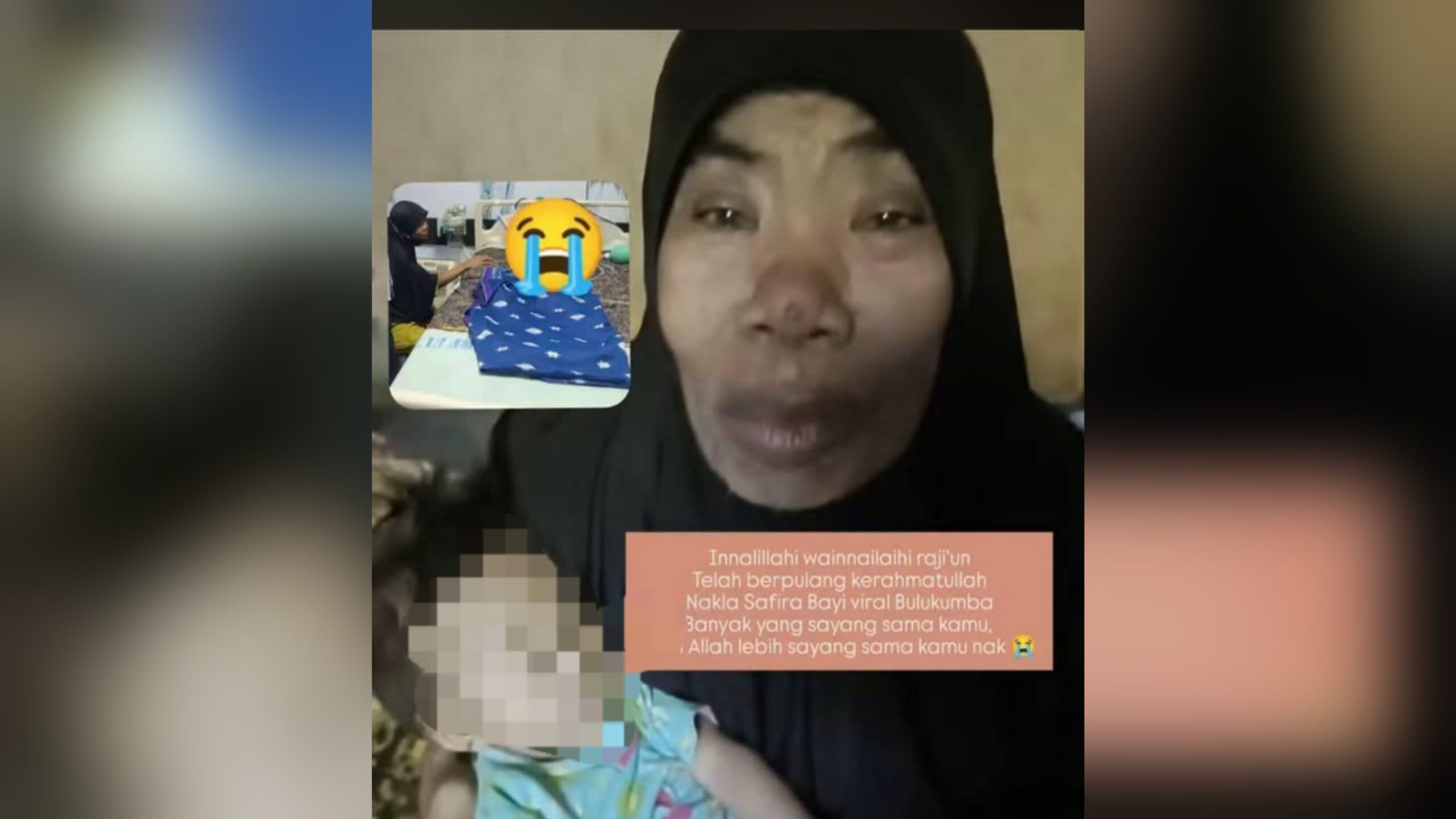 Nenek menggendong balita Nakla Syafira yang sempat viral karena dikabarkan tidak mendapat asupan makanan dan susu selama 10 hari di Bulukumba.