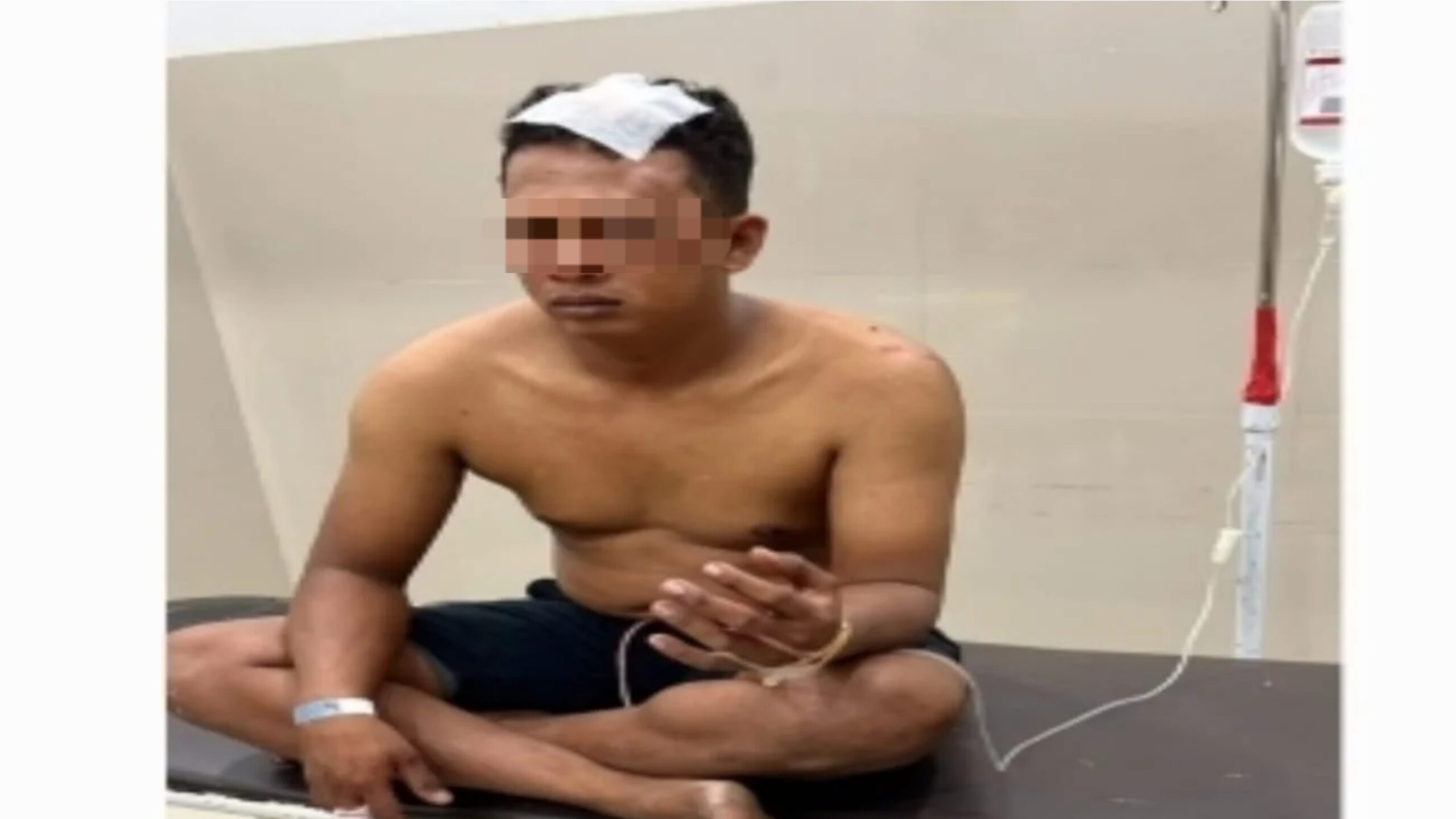 Jusman Dg Gading mengalami tiga luka robek di kepala setelah diduga dianiaya dua pria di kawasan Taman Kota, Takalar.
