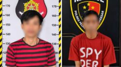 Dua pelaku Curanmor saat diamankan pihak kepolisian Polres Pelabuhan Makassar. (Ist)