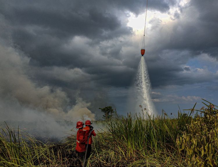 Penyiraman Karhutla di Kalimantan